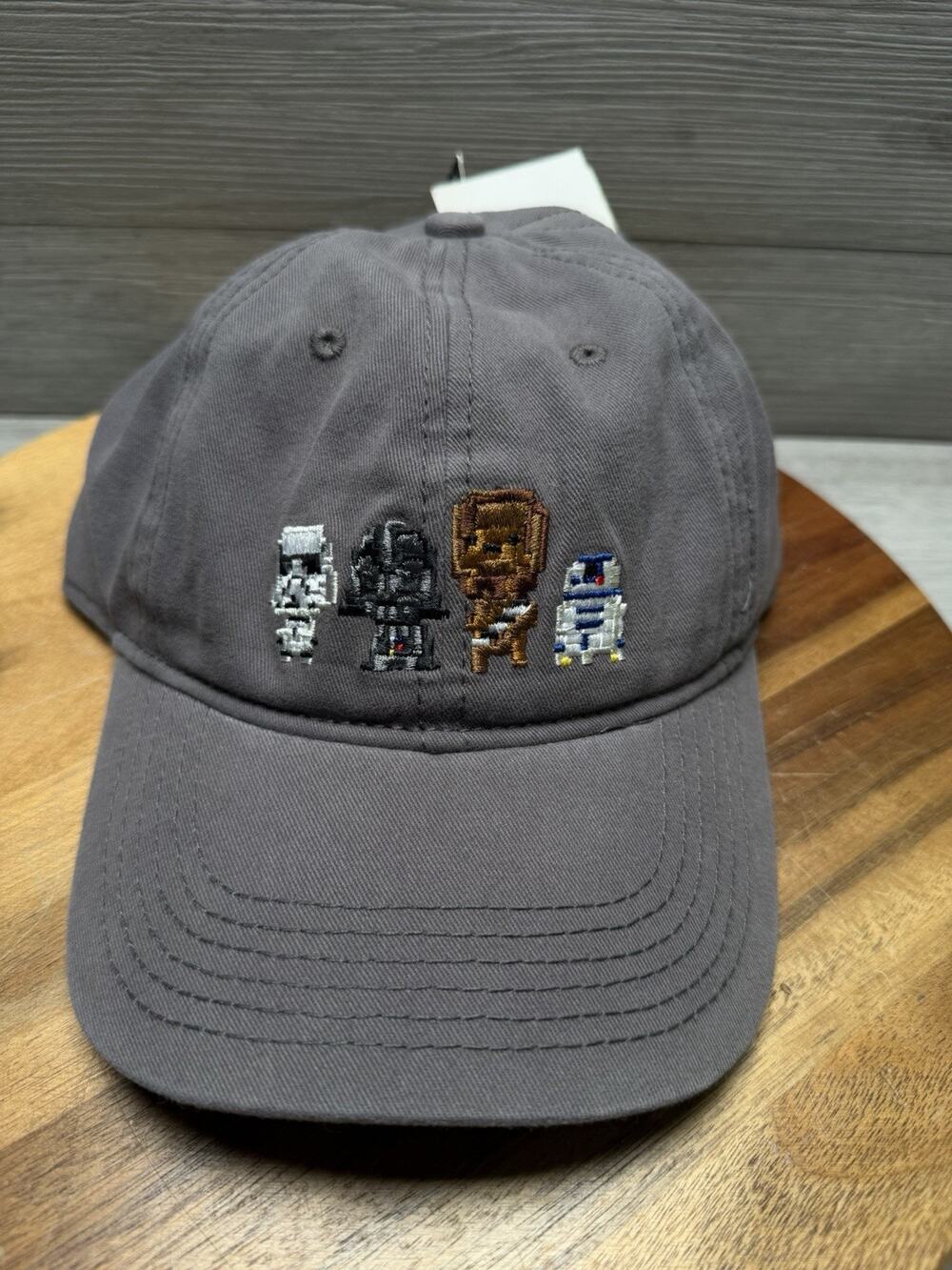STAR WARS Hat Mini Figures Cap Lucasfilm Ltd Gray Embroidered Vader R2-D2 Chewy